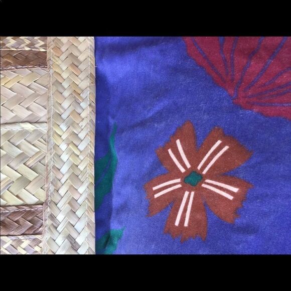 Wicker hand purse tropical beach straw woven khaki Hawiiaan bag envelope - Picture 3 of 6